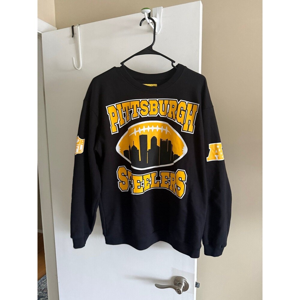 Pittsburgh Steelers GOLF NFL Crewneck Sweatshirt Black Gold M NWOT